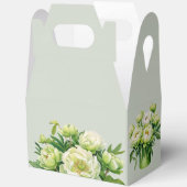 緑と白の牡丹エレガントブライダルシャワー フェイバーボックス (見開き)