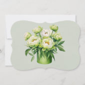 緑と白の牡丹 花嫁の仲間になってくれる? 招待状 (裏面)