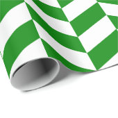 緑と白の特大ヘリンボーン ラッピングペーパー (ロールコーナー)