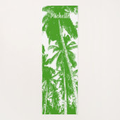 緑と白の特徴デザインのヤシ ヨガマット (裏面)