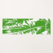 緑と白の特徴デザインのヤシ ヨガマット (正面(横))