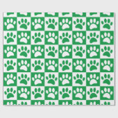 緑と白の犬が歩いて四角く描カスタムく ラッピングペーパー (フラット)