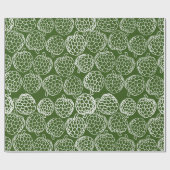 緑と白の砂糖りんご手描き ラッピングペーパー (フラット)