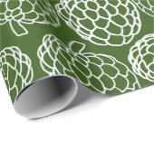 緑と白の砂糖りんご手描き ラッピングペーパー (ロールコーナー)