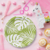 緑と白の紙プレート ペーパープレート (パーティー)