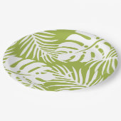 緑と白の紙プレート ペーパープレート (アングル)