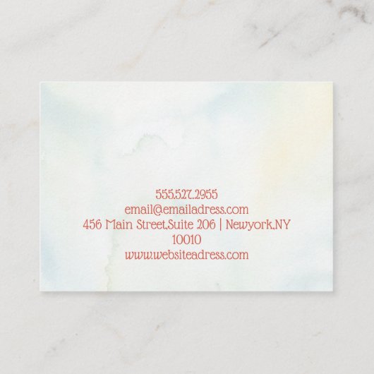 緑と白の素朴花の夏 名刺 (裏面)