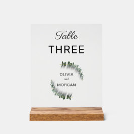 緑と白の結婚テーブル番号アクリル記号 アクリルサイン