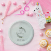 緑と白の結婚紙プレート ペーパープレート (パーティー)