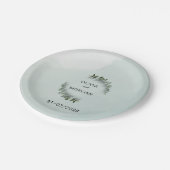 緑と白の結婚紙プレート ペーパープレート (アングル)