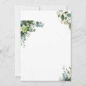 緑と白の緑の結婚式招待状カード 招待状 (裏面)