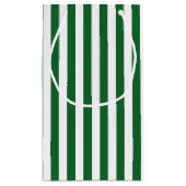 緑と白の縦ストライプ列 スモールペーパーバッグ (裏面)