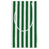 緑と白の縦ストライプ列 スモールペーパーバッグ (正面)