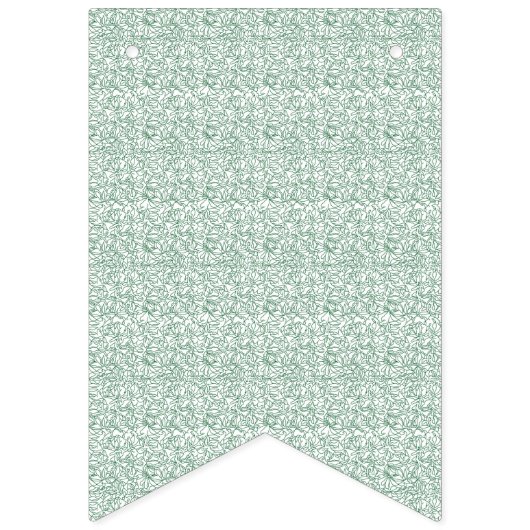 緑と白の背景に小さな葉が散りばめられている バンティングフラッグ (第2の旗)