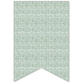 緑と白の背景に小さな葉が散りばめられている バンティングフラッグ (第1の旗)