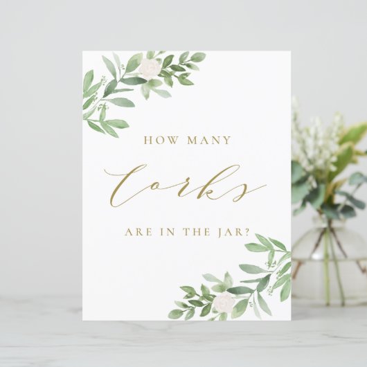 緑と白の花いくつコルクのサイン (スタンド正面)