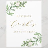 緑と白の花いくつコルクのサイン (正面)