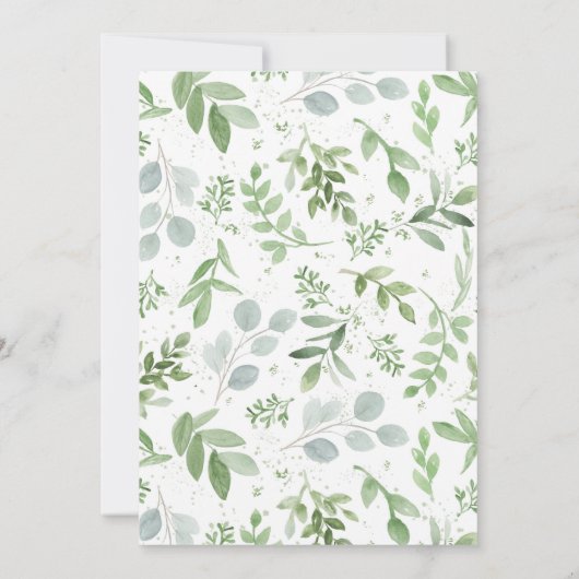 緑と白の花いくつコルクのサイン 招待状 (裏面)