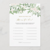 緑と白の花お母さんの年齢 エンクロージャーカード (正面)