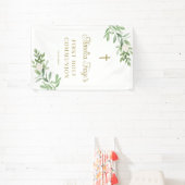 緑と白の花が聖餐式に 横断幕 (インサイチュ)