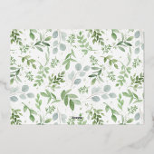 緑と白の花が聖餐式に 箔シーズンカード (裏面)