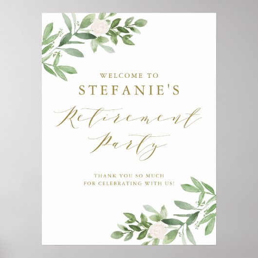 緑と白の花の定年パーティーへようこそ ポスター (正面)