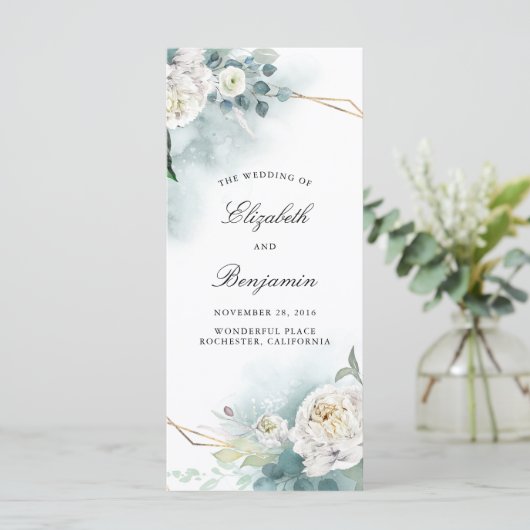 緑と白の花の結婚式 プログラム (スタンド正面)