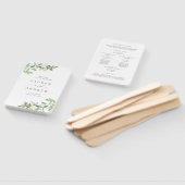 緑と白の花の金ゴールド結婚式 プログラム ハンドファン (組立なし)