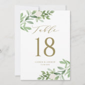 緑と白の花の金ゴールド表の番号 (正面)