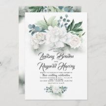 緑と白の花エレガント牡丹結婚の