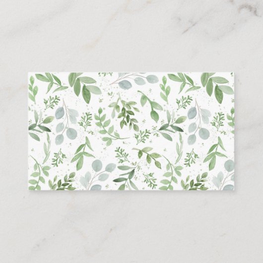緑と白の花ブックリクエストカード 名刺 (裏面)