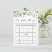 緑と白の花ブライダルシャワービンゴ エンクロージャーカード (スタンド正面)