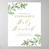 緑と白の花ベビーブランチへようこそ ポスター (正面)