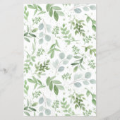 緑と白の花婚約招待状 (裏面)