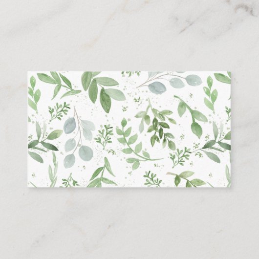 緑と白の花数キスカード エンクロージャーカード (裏面)