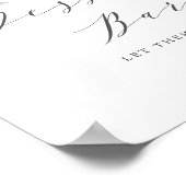 緑と白の花結婚のデザートバー ポスター (角)