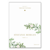 緑と白の花結婚の座席表 テーブルナンバー (正面)
