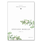 緑と白の花結婚の座席表 テーブルナンバー (正面)