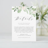 緑と白の花結婚の詳細 エンクロージャーカード (スタンド正面)