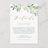 緑と白の花結婚の詳細 エンクロージャーカード