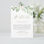 緑と白の花結婚の詳細 エンクロージャーカード (スタンド正面)