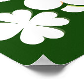 緑と白の葉のハートマークの笑顔は伝染する ポスター (角)