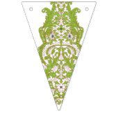 緑と白の装飾的な壁紙 バンティングフラッグ (第3の旗)