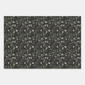 緑と白の野生の花 ラッピングペーパーシート (正面3)