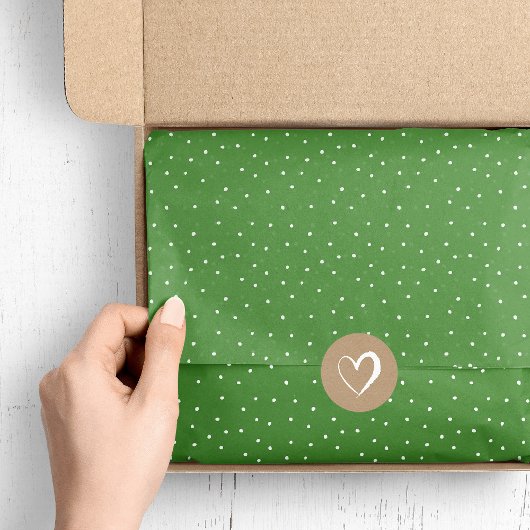 緑と白の雪の点 |編集可能な色 薄葉紙