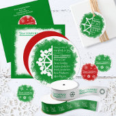 緑と白の雪の結晶 ビジネス ホリデー カード