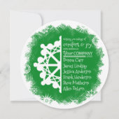 緑と白の雪の結晶 ビジネス ホリデー カード (正面)