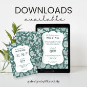 緑と白の鳥が去っていくパーティーの招待状 招待状