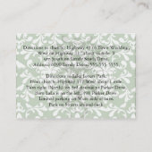 緑と白の鳥のダマスクパターン エンクロージャーカード (裏面)