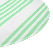 緑と白の5つのストライプパターン カッティングボード (角)